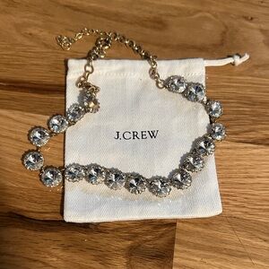 J. Crew Gold Necklace with Clear Crystal Rounds